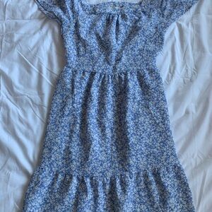 Monteau Blue and White Floral Dress
